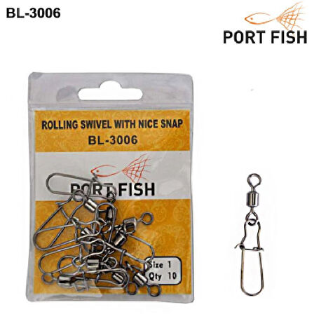 Portfish Bl-3006 Yuvarlak Kancalı Fırdöndü No:2/0