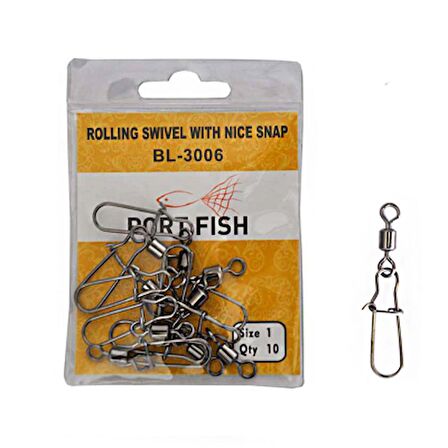 PORTFİSH BL-3006 YUVARLAK KANCALI FIRDÖNDÜ NO:14