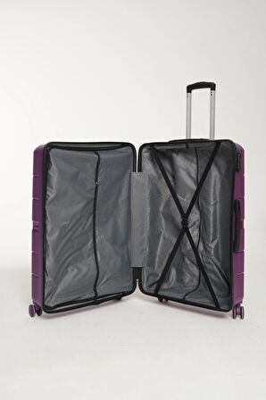 GBAG Pp Polipropilen Silikon Kırılmaz 2 Li Valiz Seti Orta ve Kabin Boy Plastik Bavul 2 Li Set