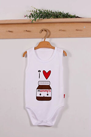 Mommy's Cikolata Desenli Askılı Unisex Body