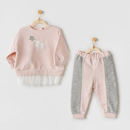 Ballerina 2li Bebe Takım Pink Grey