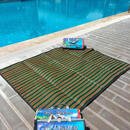 Zey Camping 200 cm Plaj Balkon Bahçe Teras Deniz Şemşiyesi + Taşıma Çantası + 2x1.5 Metre Hasır