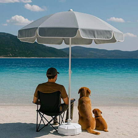 Zey Camping 200 cm Plaj Balkon Bahçe Teras Deniz Şemşiyesi + Taşıma Çantası + 2x1.5 Metre Hasır