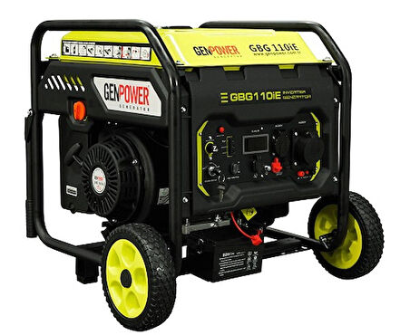 Genpower Marka GBG 110 IE Model 11 Kva, Benzinli, Marşlı, Tekerlekli, Monofaze( 230 Volt) Inverter Jeneratör