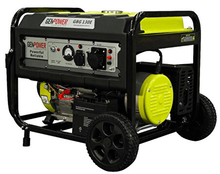 Genpower GBG 130 E Model 13 kVA, Benzinli, İpli/Marşlı, Tekerlekli, Monofaze ( 220 Volt) Portatif Jeneratör