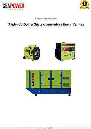 Genpower Marka GBG 130 IE Model 13 Kva, Benzinli, Marşlı, Tekerlekli, Monofaze(220 Volt) Inverter Portatif Jeneratör