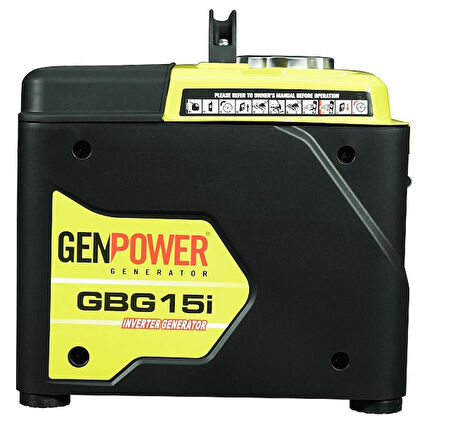 Genpower GBG 15I Model 1,5 kVA, Benzinli,İpli,Tekerleksiz,Monofaze(220Volt) İnverter Portatif Jeneratör