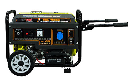 Genpower GBG 4000 E V3 Model 4 Kva Benzinli İpli / Marşlı, Tekerlekli, Monofaze (220 Volt) Portatif Jeneratör