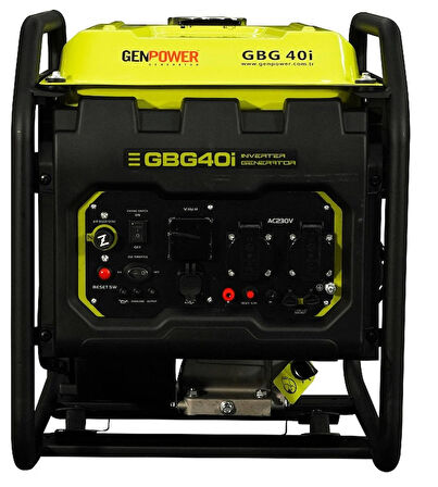 Genpower GBG 40I Model 4 kVA, Benzinli, İpli, Tekerleksiz, Monofaze ( 220 Volt) İnverter Portatif Jeneratör