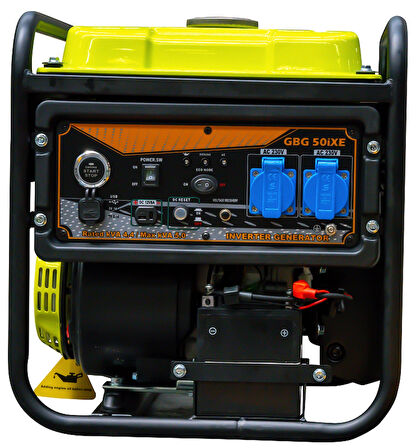 Genpower GBG 50IXE Model 5 Kva,Start/Stoplu,Tekerleksiz Açık Tip, Dijital İnverter Monofaze (220 Volt) Portatif Jeneratör