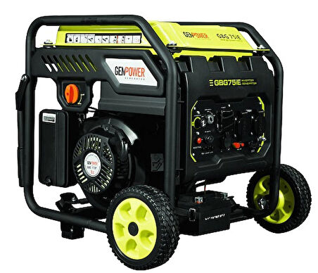 Genpower Marka GBG 75 IE Model 7,5 Kva,benzinli Marşlı, Tekerlekli, Açık Tip Dijital İnverterli Monofaze( 220 Volt) Portatif Jeneratör