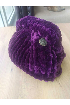 Gizli Burslu Kadife Mor Çanta Handmade