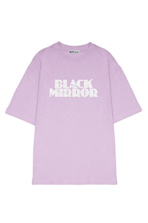 Unisex Oversize T-shirt Black Mirror-Logo