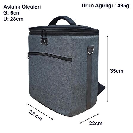 GBMOTİON Gri A+ Termal Çanta 25 Litre