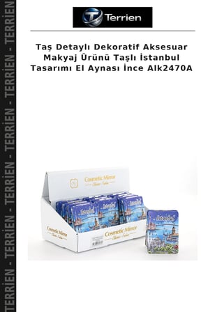 Taş Detaylı Dekoratif Aksesuar Makyaj Ürünü Taşlı İstanbul Tasarımı El Aynası İnce Alk2470A