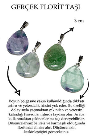 Sertifikalı Damla Model Florit Taşı Kolye (GÜMÜŞ APARATLI)