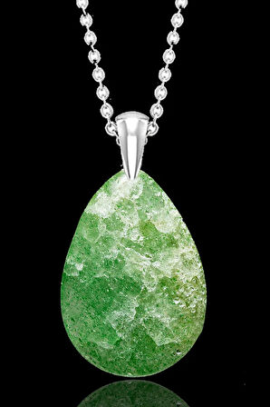 Sertifikalı Damla Model Florit Taşı Kolye (GÜMÜŞ APARATLI)