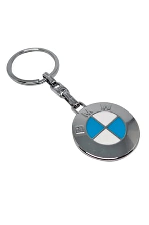 Bmw Anahtarlık Mineli Metal Otomobil Anahtarlığı - 2 Taraf Baskılı Krom Kaplamalı