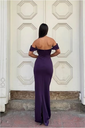 STR STORE Dik Uzun Abiye Payetli Yaka Elbise Kollu Maxi · Renk: Siyah · Beden: XL GBZS