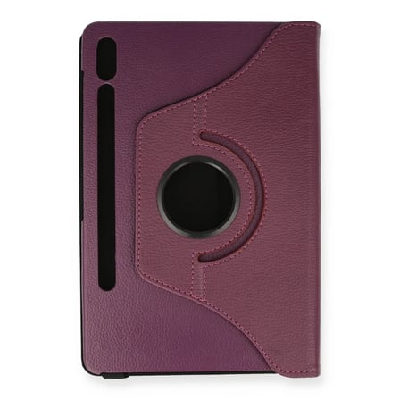 STR STORE Samsung Galaxy T870 Tab S7 11 Kılıf 360 Tablet Deri Kılıf - Mürdüm GBZS