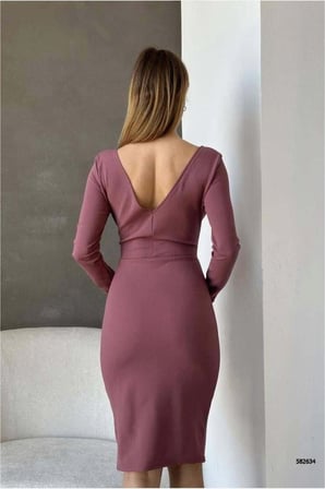 STR STORE Krep Elbise Bisiklet Volanlı Abiye Yaka Kumaş · Renk: Siyah · Beden: S GBZS