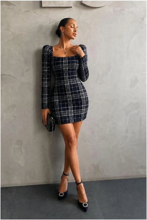 STR STORE Kare Elbise Kollu Mini Yaka Uzun · Renk: Haki · Beden: S GBZS