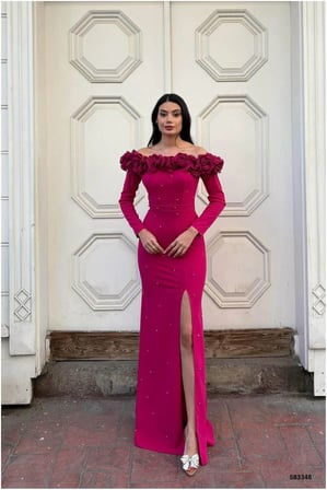 STR STORE Esnek Krep Kumaş Abiye Straplez Elbise · Renk: Mor · Beden: L GBZS