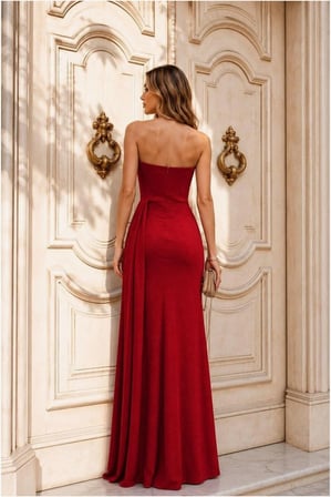 STR STORE Kadın Şık Elbise Abiye Straplez · Renk: Mor · Beden: S GBZS