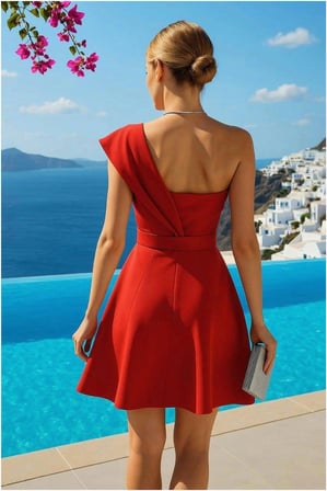STR STORE Scuba Kemerli Elbise Mini Abiye Straplez Esnek Kumaş · Renk: Bordo · Beden: S GBZS