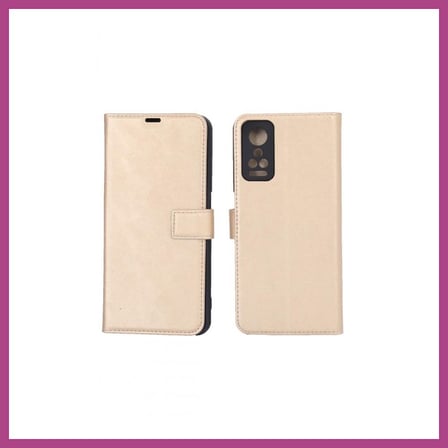 STR STORE General Mobile GM 22 Pro Trend S Plus Kapaklı Telefon Kılıf - Gold GBZS