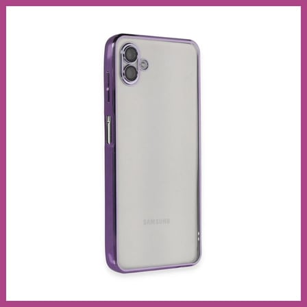 STR STORE Samsung Galaxy A04 Kılıf Lensli Silikon - Mor GBZS