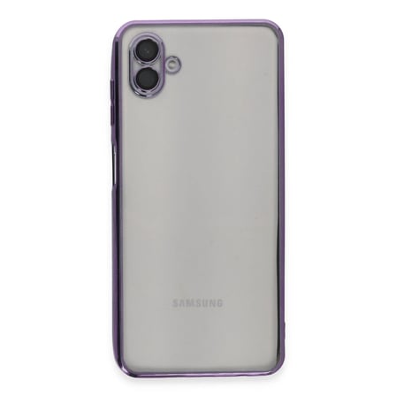 STR STORE Samsung Galaxy A04 Kılıf Lensli Silikon - Mor GBZS