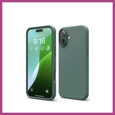 STR STORE iPhone 16 Uyumlu Kılıf Nano içi Kadife Silikon - Koyu Yeşil GBZS