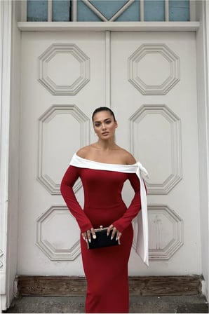 STR STORE Krep Kumaş Abiye Straplez Elbise · Renk: Zümrüt · Beden: L GBZS