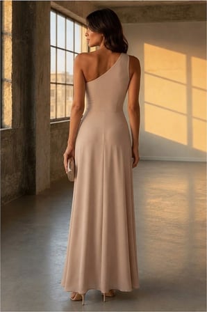 STR STORE Tek Kemerli Elbise Omuz Maxi Abiye · Renk: Yeşil · Beden: M GBZS