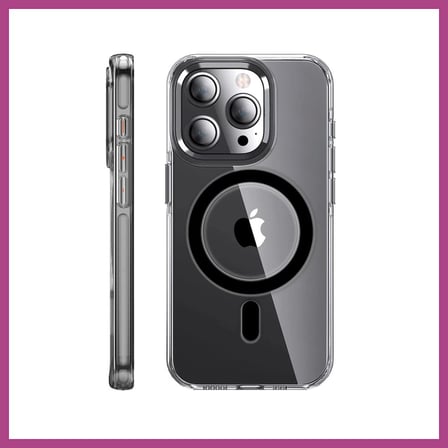STR STORE Joko iPhone 14 Pro Uyumlu Kılıf Crystal Magsafe Kapak - Siyah GBZS