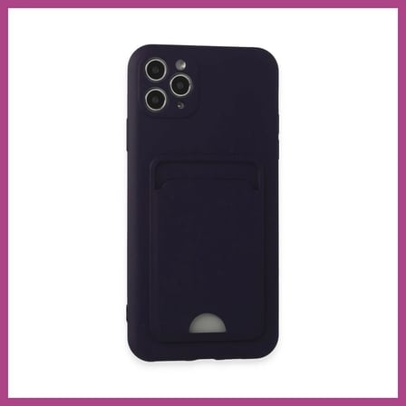 STR STORE iPhone 11 Pro Max Uyumlu Kılıf Kelvin Kartvizitli Silikon - Derin Mor GBZS
