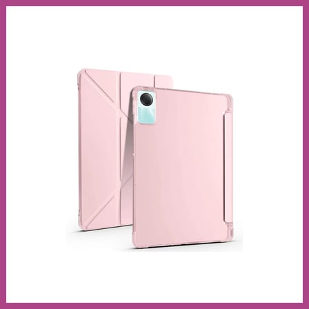 Str Store Redmi Pad Se 4G Uyumlu Kılıf Kalemlikli Mars Tablet Kılıfı - Rose Gold Gbzs