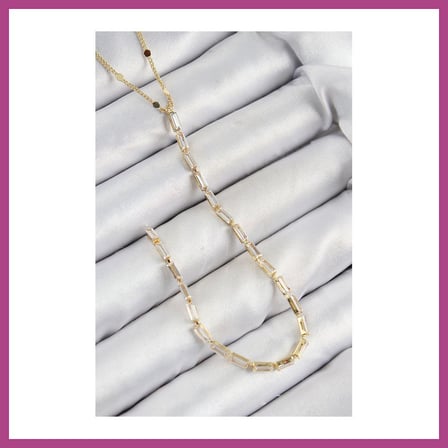 STR STORE Pirinç Zirkon Taşlı Model Gold Renk Y Kolye GBZS