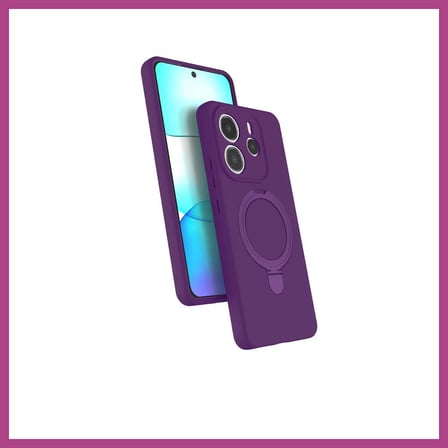STR STORE Redmi Note 14 4G Uyumlu Regal Magsafe Standlı Kapak - Derin Mor GBZS