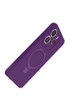 STR STORE Redmi Note 14 4G Uyumlu Regal Magsafe Standlı Kapak - Derin Mor GBZS