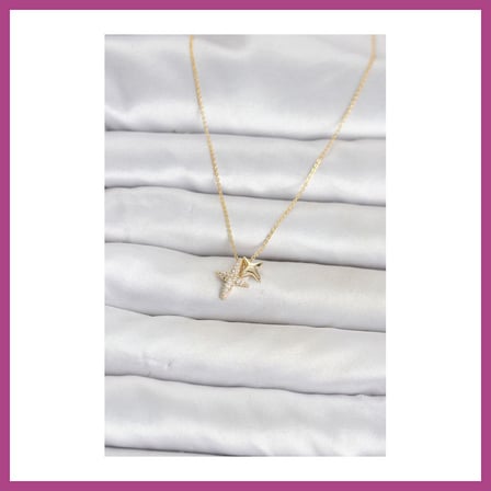 STR STORE Pirinç Gold Renk Minimal Kutup Yıldızı Model Kadın Kolye GBZS