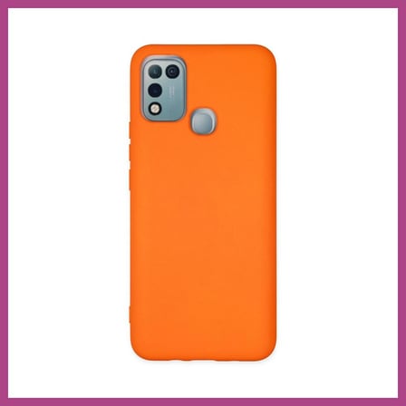 STR STORE İnfinix Hot 10 Play Uyumlu Kılıf Nano içi Kadife Silikon - Turuncu GBZS