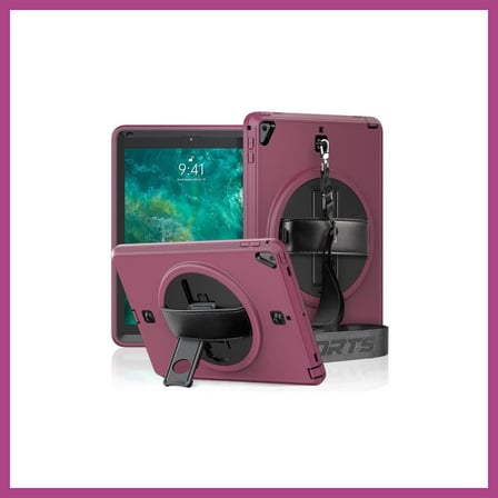 STR STORE iPad 5 Air 9.7 Kılıf Strap-C Otterbox Tablet Kapak - Mürdüm GBZS