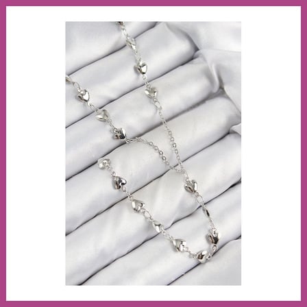 STR STORE Pirinç Zirkon Taşlı Kalp Model Gümüş Renk Y Kolye GBZS