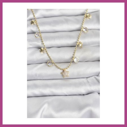 STR STORE Pirinç Gold Renk Yıldız Model Kadın Kolye GBZS
