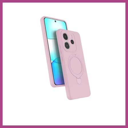 STR STORE Redmi Note 14 4G Uyumlu Regal Magsafe Standlı Kapak - Açık Pembe GBZS