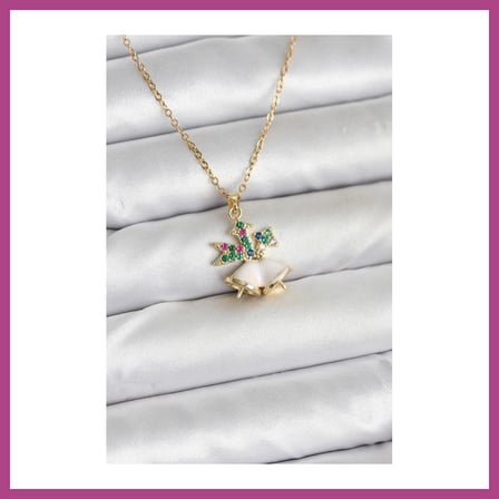 STR STORE 316L Çelik Zincir Gold Renk Chirtsmas Bell Model Yılbaşı Temalı Kadın Kolye GBZS