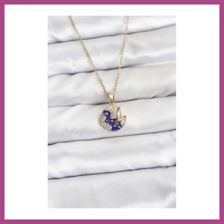 STR STORE 316L Çelik Zincir Gold Renk Gece Model Zirkon Taşlı Kadın Kolye GBZS