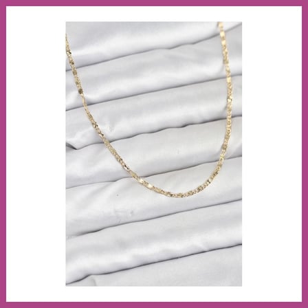 STR STORE CM 14K Gold Renk Lazer İnce Zincirli Kadın Kolye GBZS
